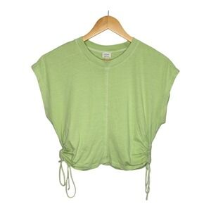 Aritzia Wilfred Drawstring T-Shirt Crop Top Casual Green Tee‎ Women Size Small